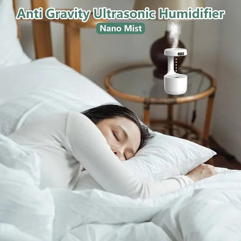 Anti-Gravity Ultrasonic Humidifier with Dual Power-Off Protection
