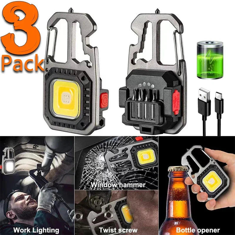 Multifunction Rechargeable Emergency Keychain lighting 7 Modes
