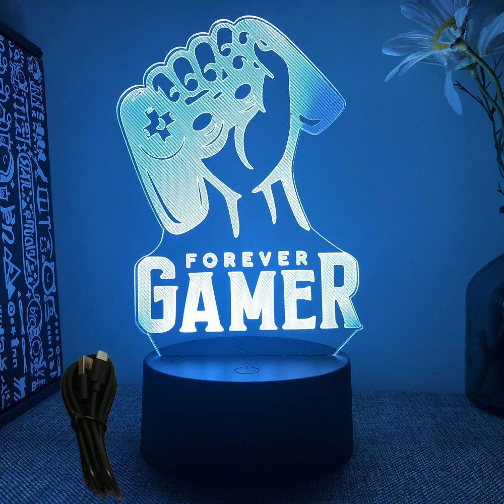 NEON GAMER 3D Lamp - LED Night Light