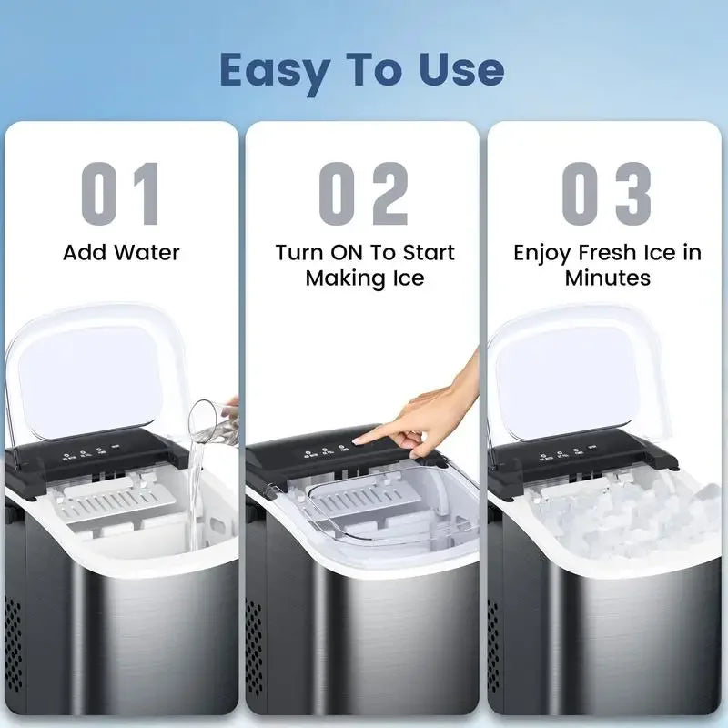 COWSAR Bullet Ice Maker - Portable Countertop Self-Cleaning Ice Maker