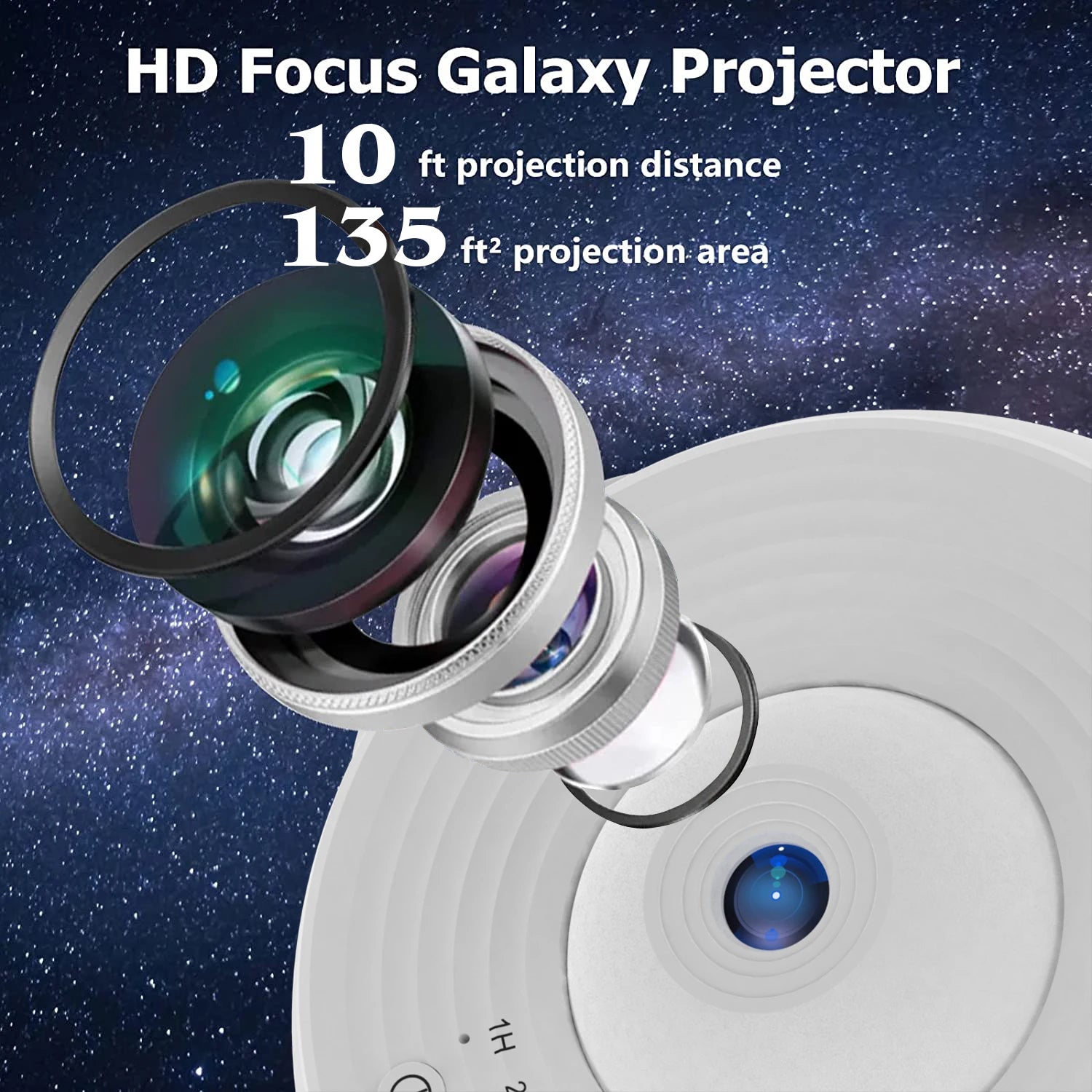 Galaxy Projector Night Light – 360° Rotate Star Planetarium Projector