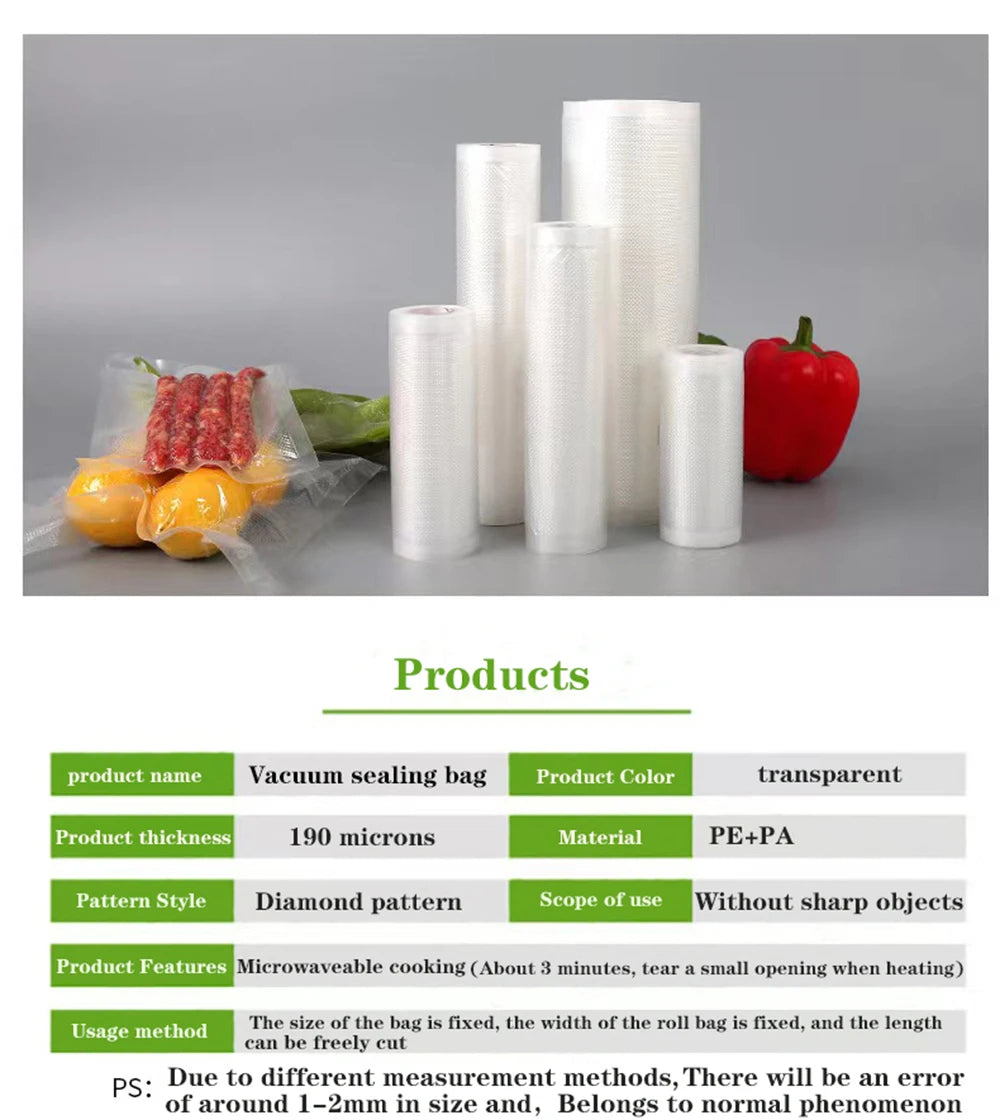 500cm Roll Food Storage Vacuum Bags