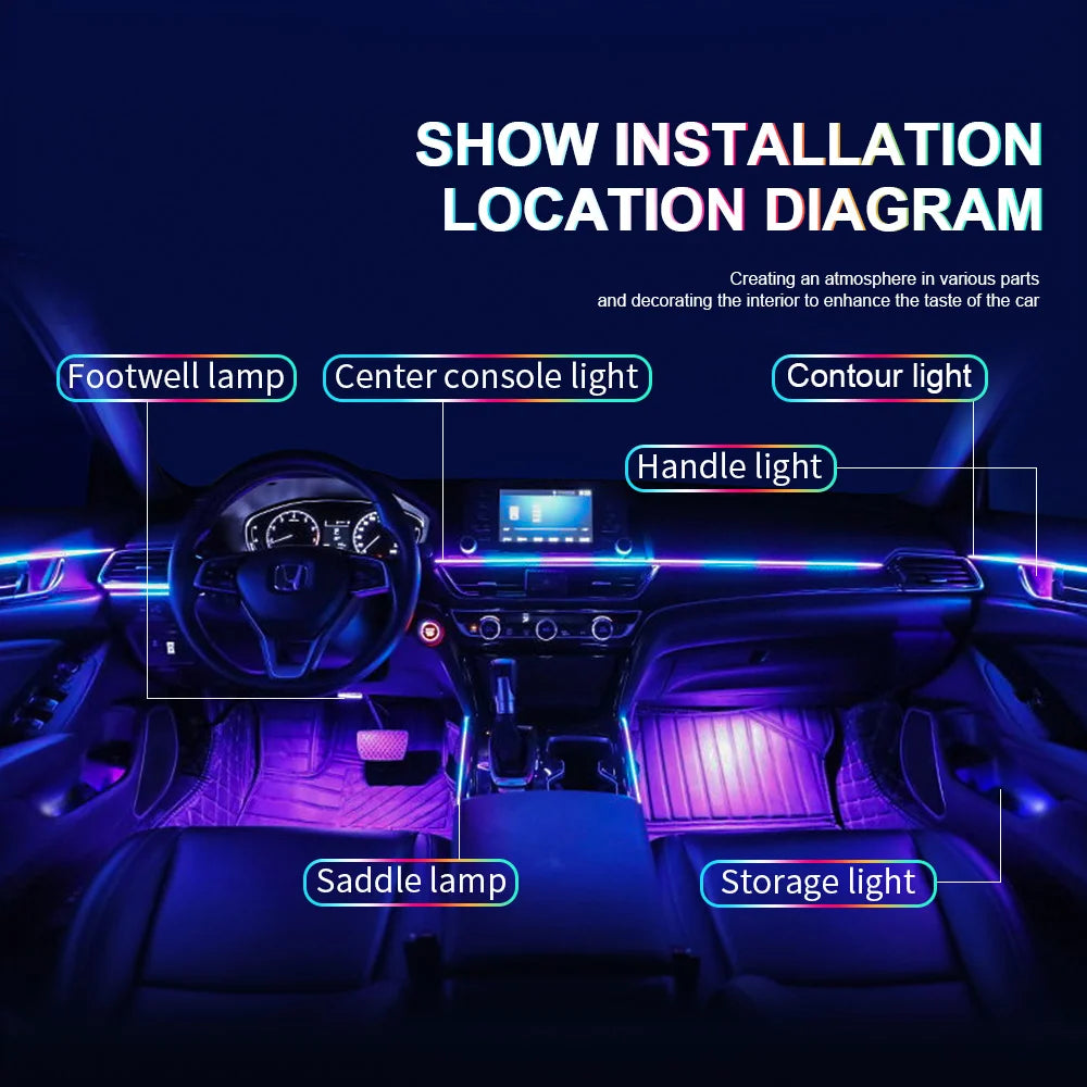 10/14/18-in-1 LED Car Ambient Lights Kit