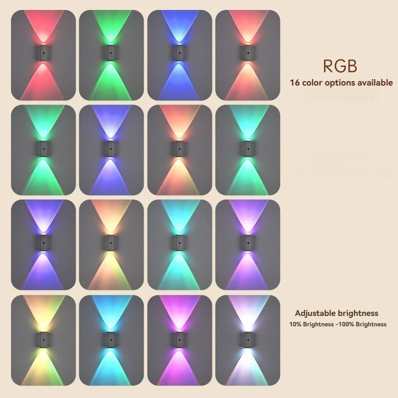 Cat Eye Dual Head Motion Sensor Wall Light 16 RGB Colors Auto On/Off