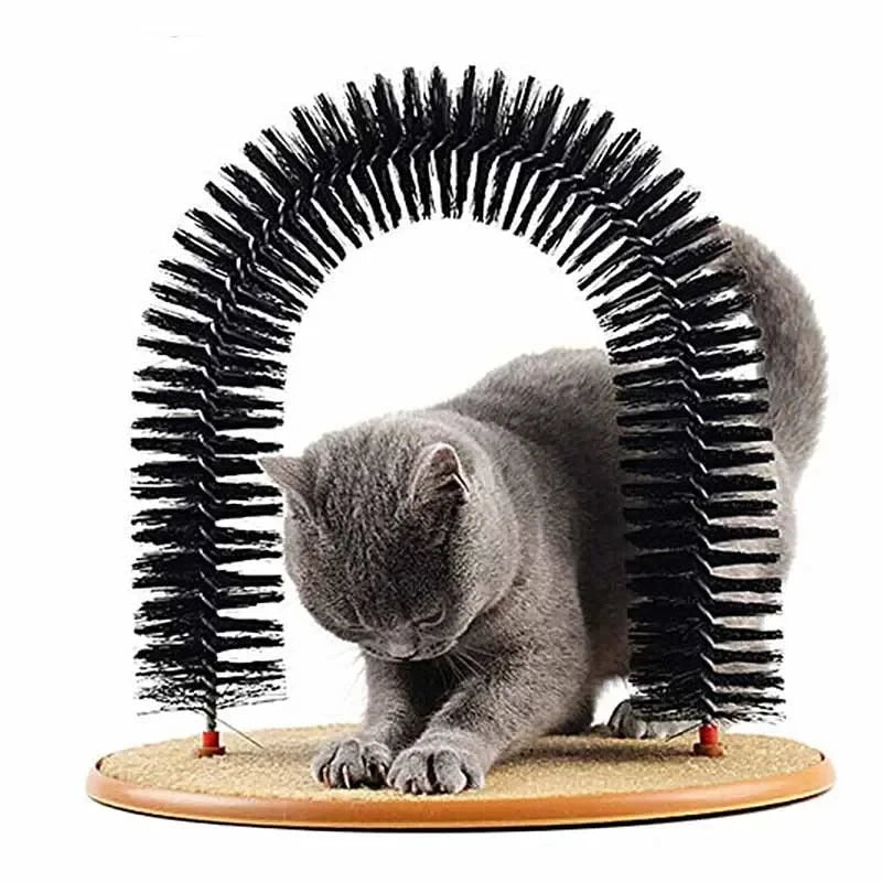 Cat Toy Arch Self-Groomer With Scratching Pad