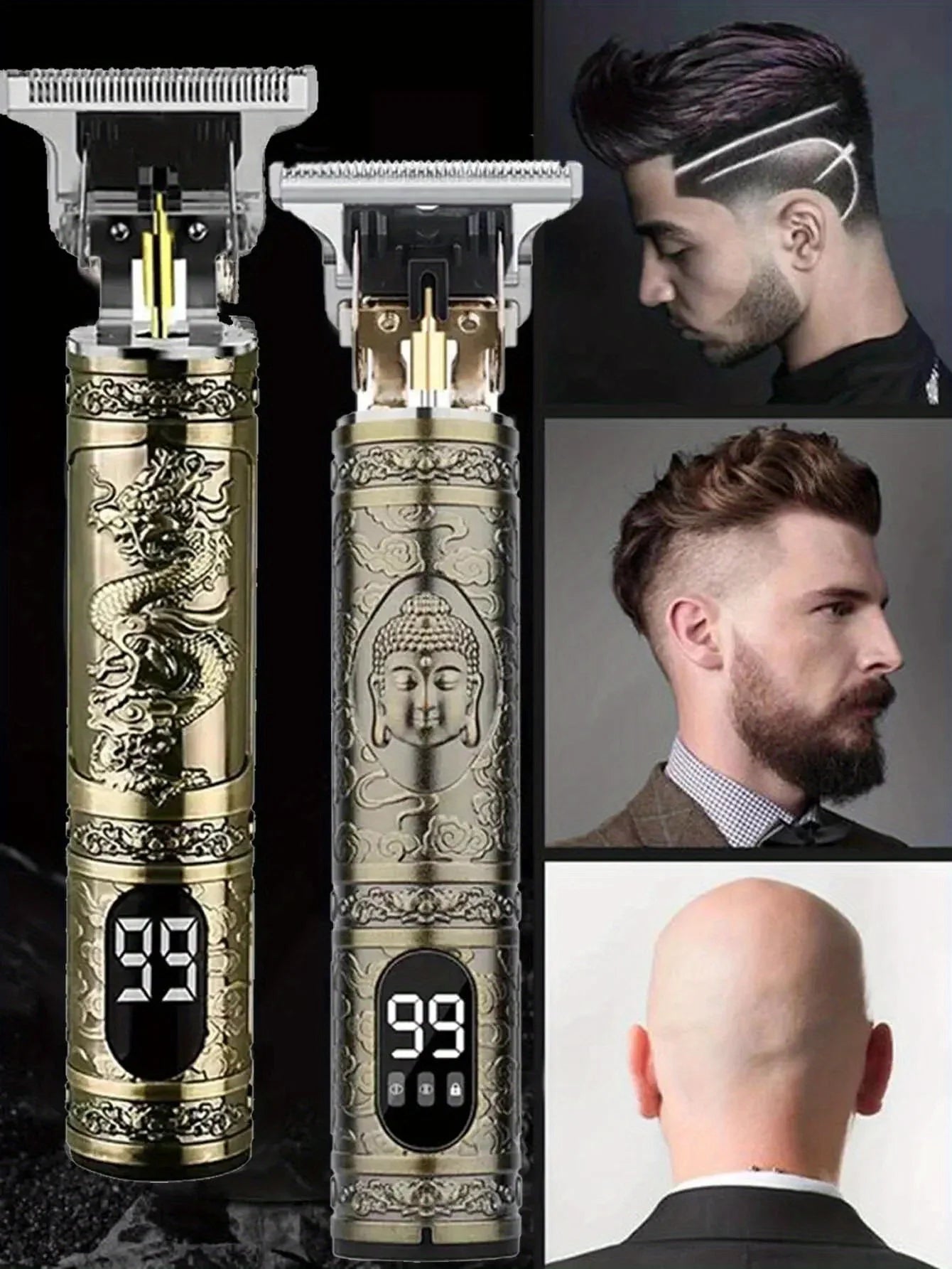 LCD Electric Rechargeable Sculpture Shaver And Hair Clipper For Men