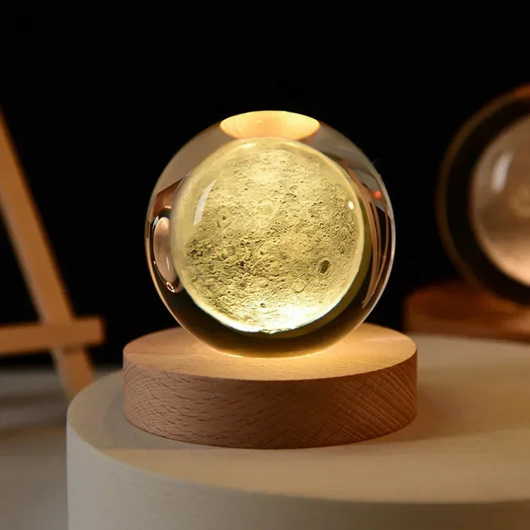 Clear Glass Galaxy Globe Night Light Crystal Ball Lamp