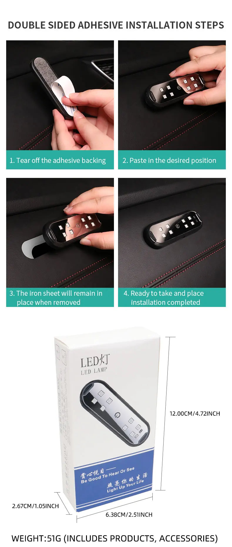 2Pcs Wireless Car RGB LED Door Lights