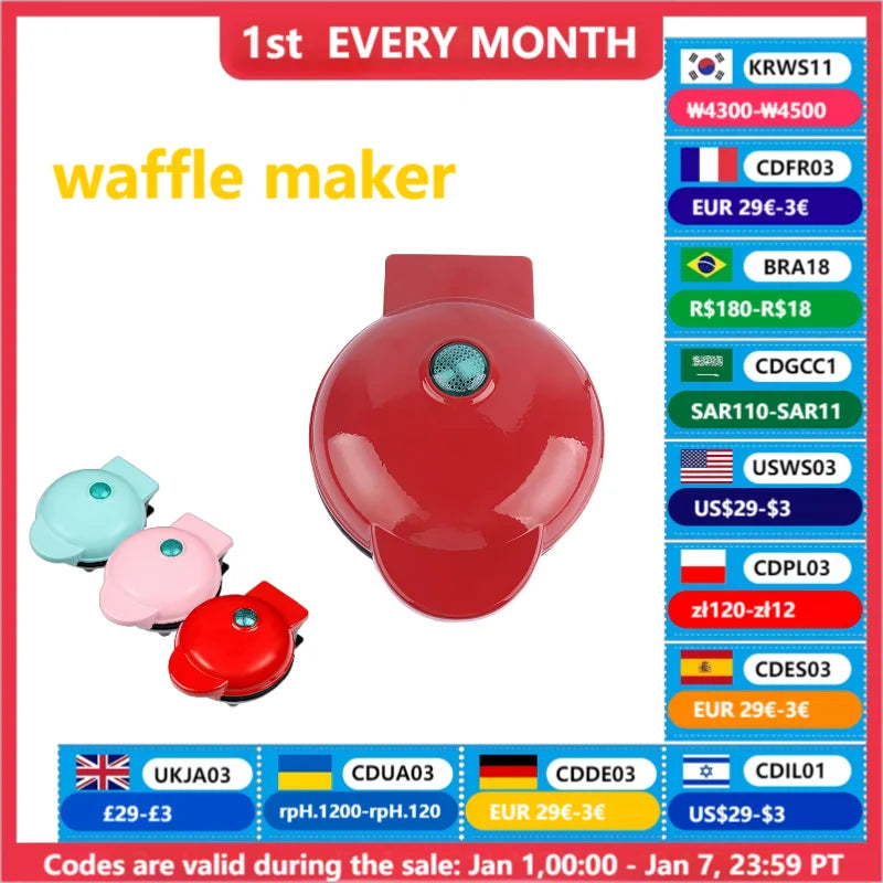 Multi Functional Mini Waffle Sandwich Cake Maker