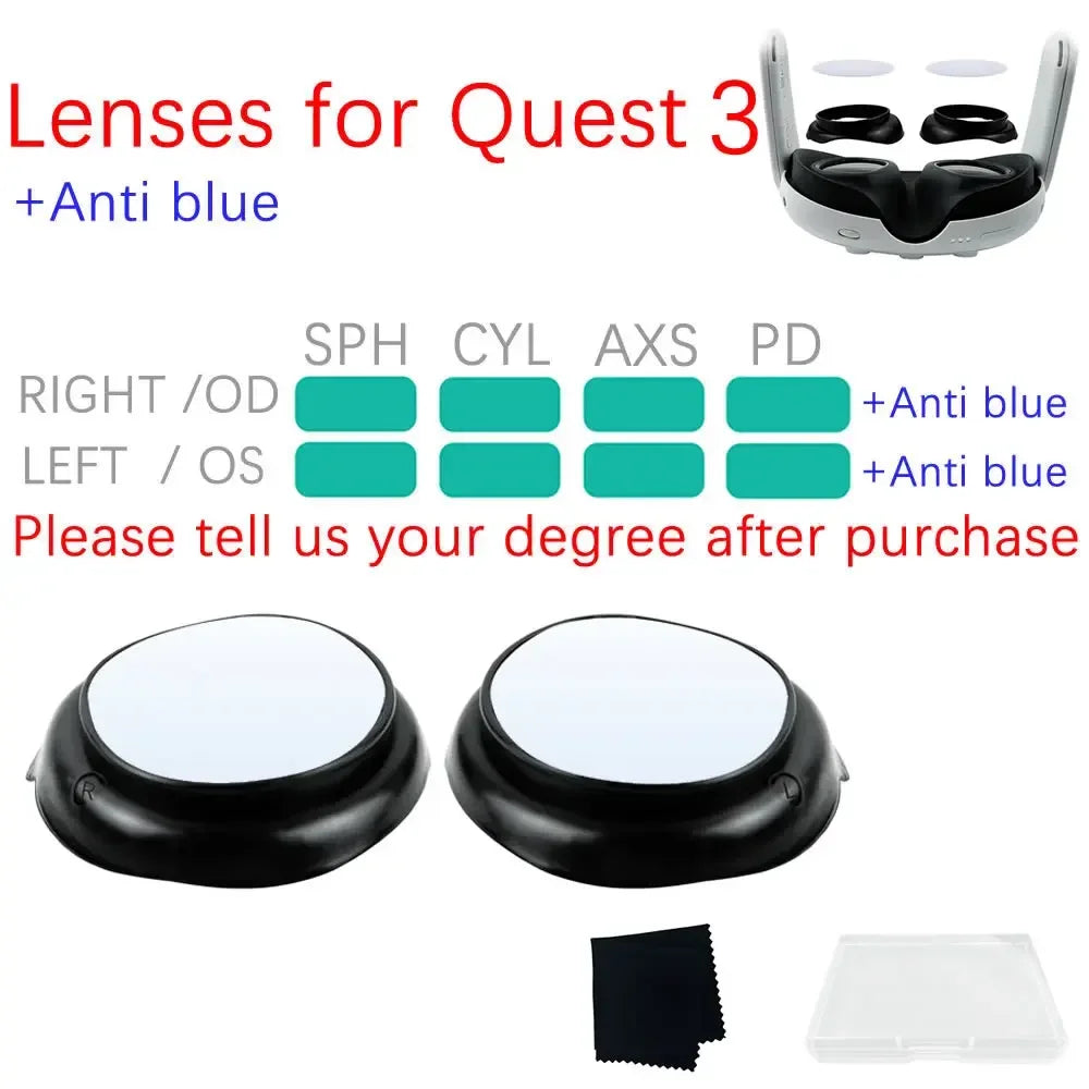 VR Prescription Lenses for Oculus Quest 2/3, PS VR2, PICO 4