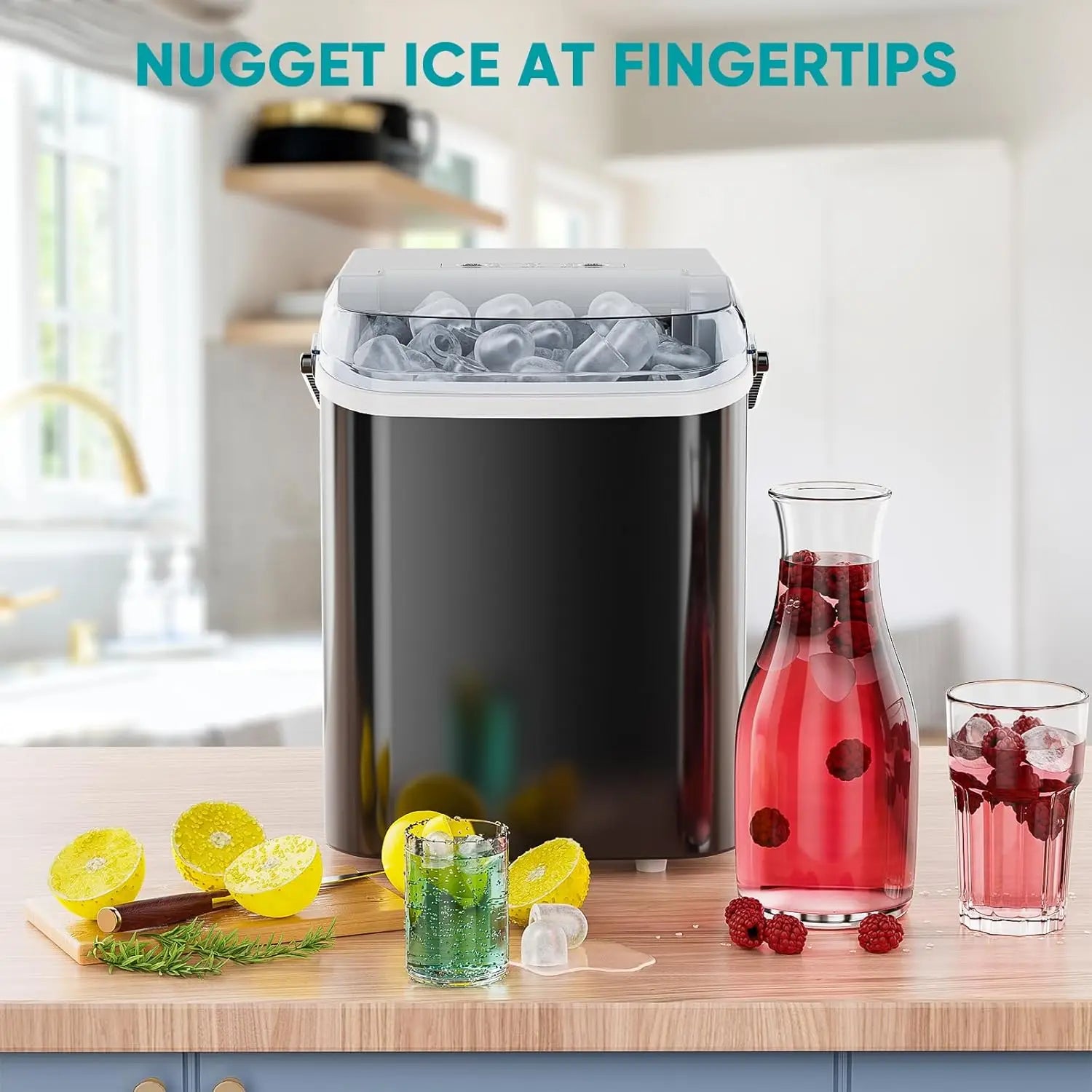 Portable Countertop 2 Sizes Bullet Cubes Ice maker Machine