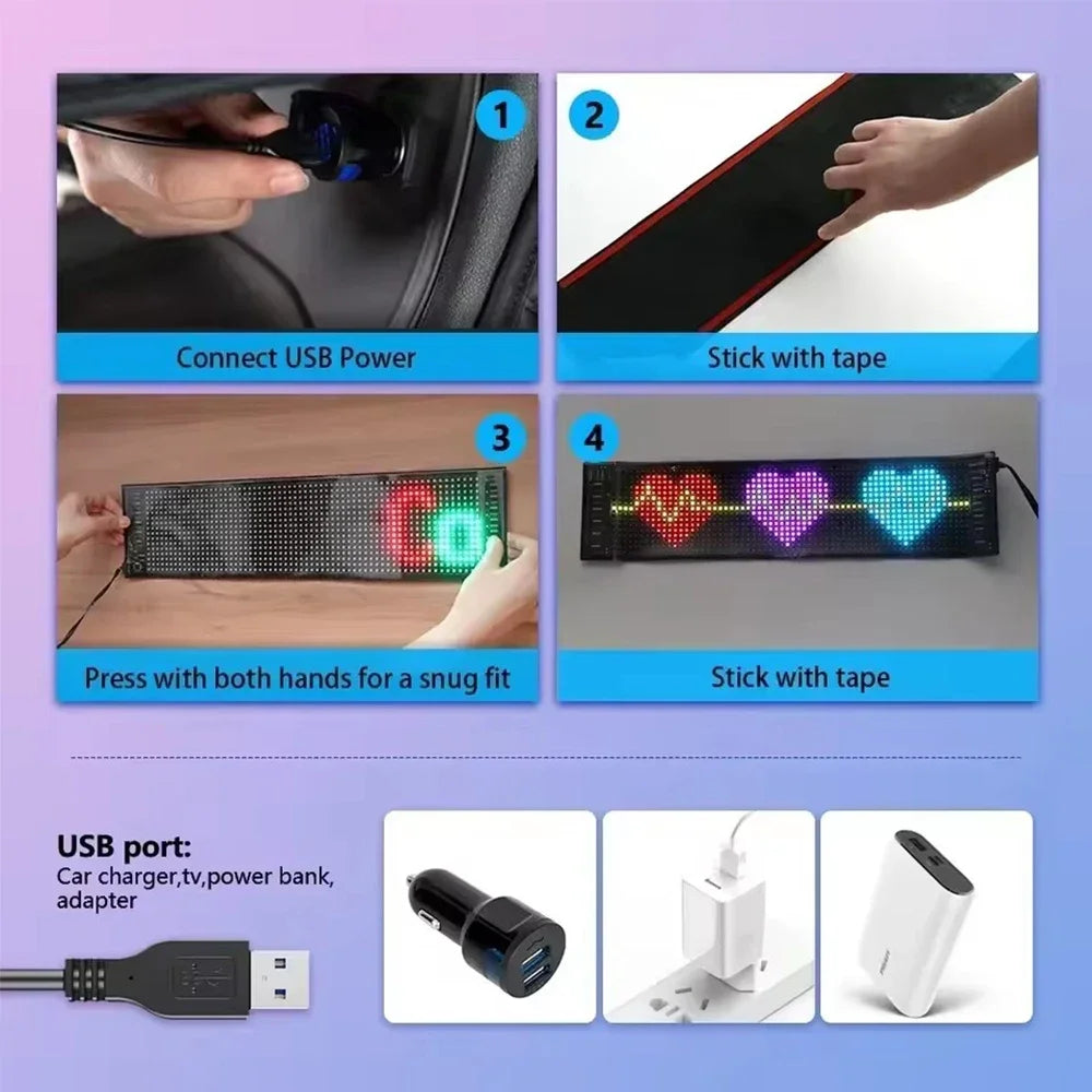 Car Windshield Animated LED Devil's Eye Flexible Folding Screen