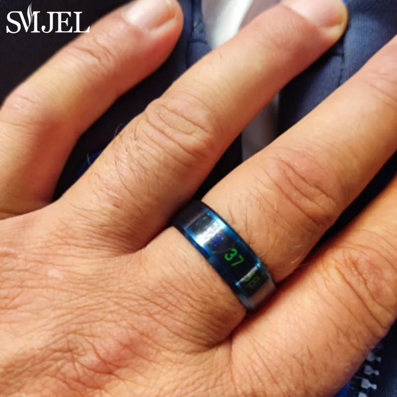 Fashion Smart Ring Titanium Steel Multifunctional Temperature Sensor Ring