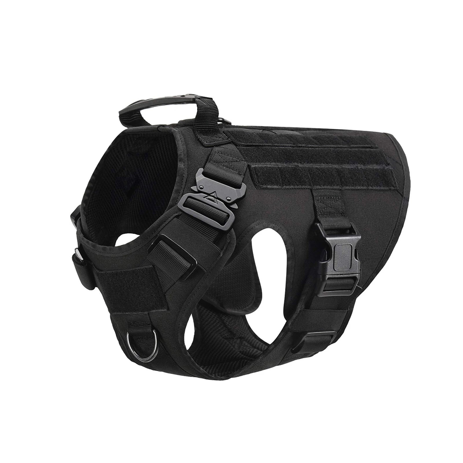 Tactical Dog Walking Vest Harness Collar Leash Molle Pouches