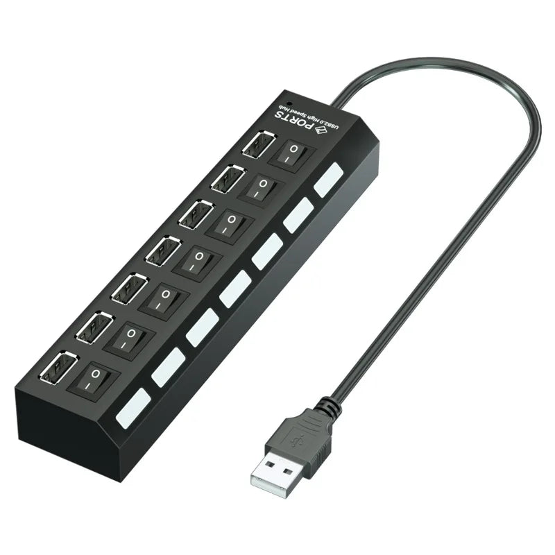 USB HUB 4/7 Port Multiple Expander with ON/OFF Switch