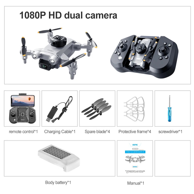 4D-V30 Mini Drone with HD 4K or 1080P Camera Five-sided Obstacle Avoidance Quadcopter