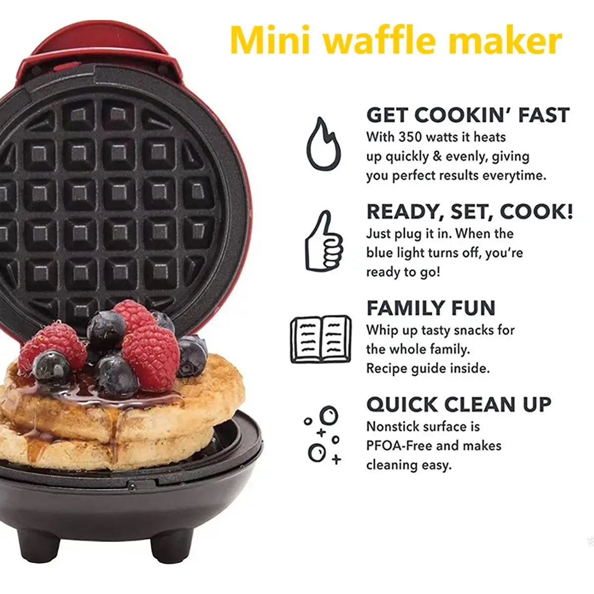 Multi Functional Mini Waffle Sandwich Cake Maker