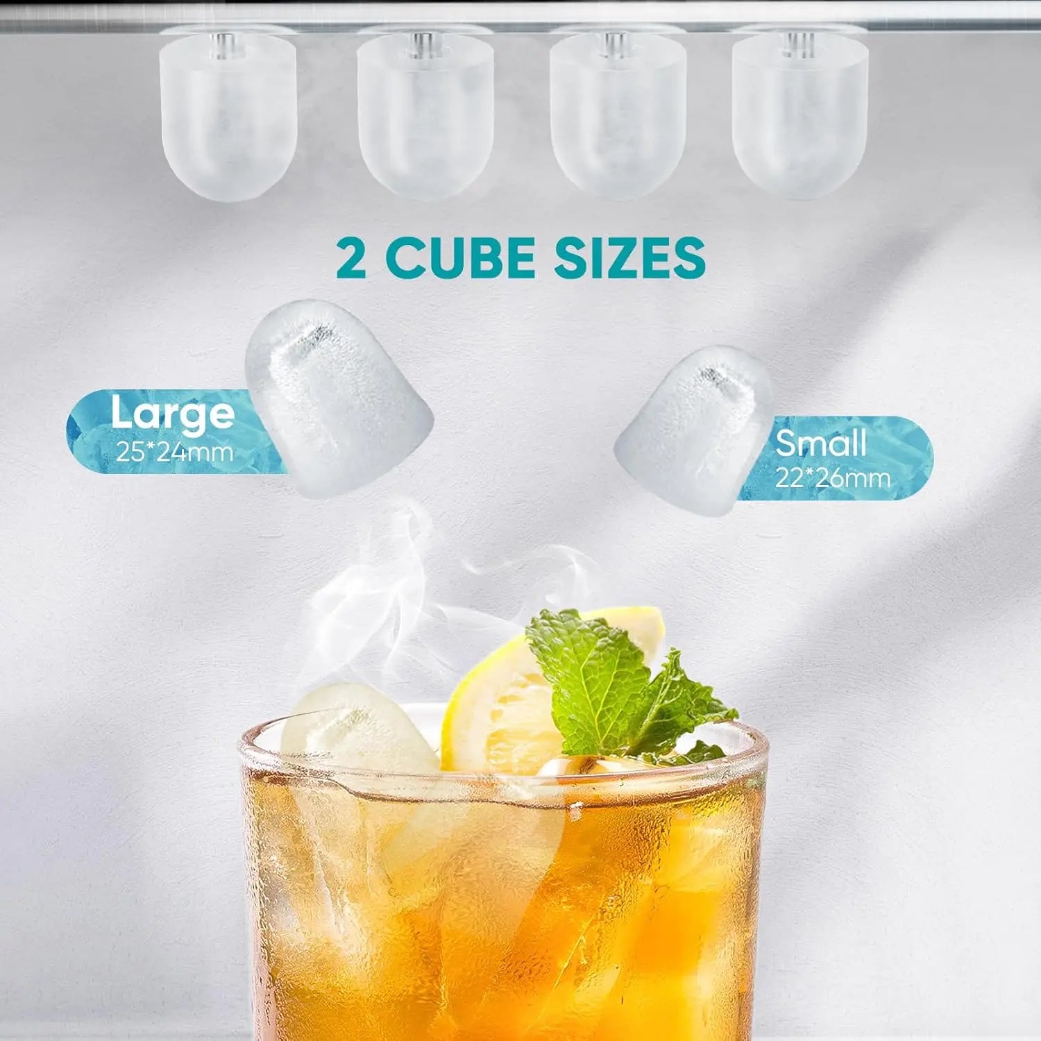 Portable Countertop 2 Sizes Bullet Cubes Ice maker Machine