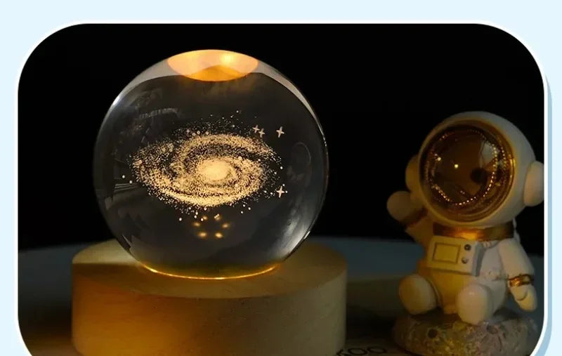 Clear Glass Galaxy Globe Night Light Crystal Ball Lamp