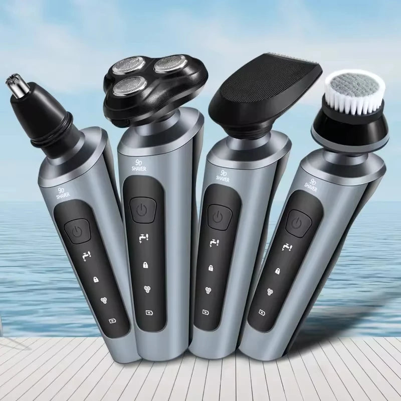 Electric Waterproof Rechargeable Razor with Rotary Blades