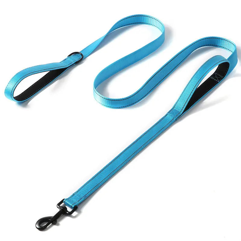 1.2/1.5/1.8m Heavy Duty Double Handle Nylon Dog Leash