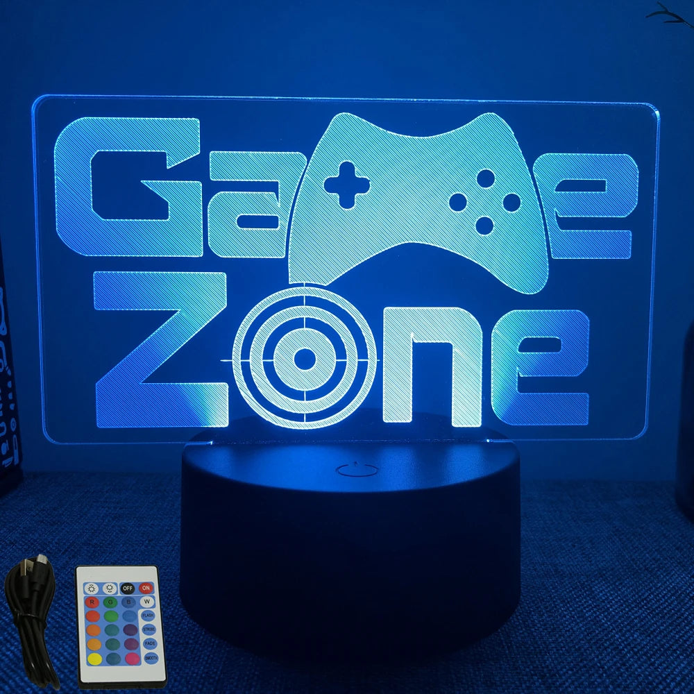 NEON GAMER 3D Lamp - LED Night Light