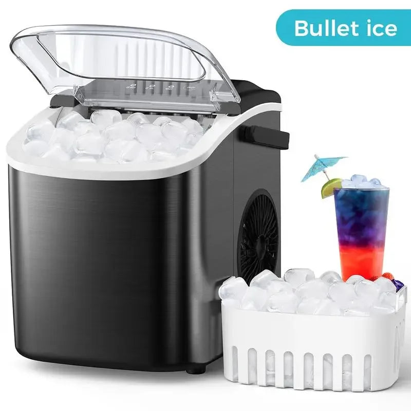 COWSAR Bullet Ice Maker - Portable Countertop Self-Cleaning Ice Maker