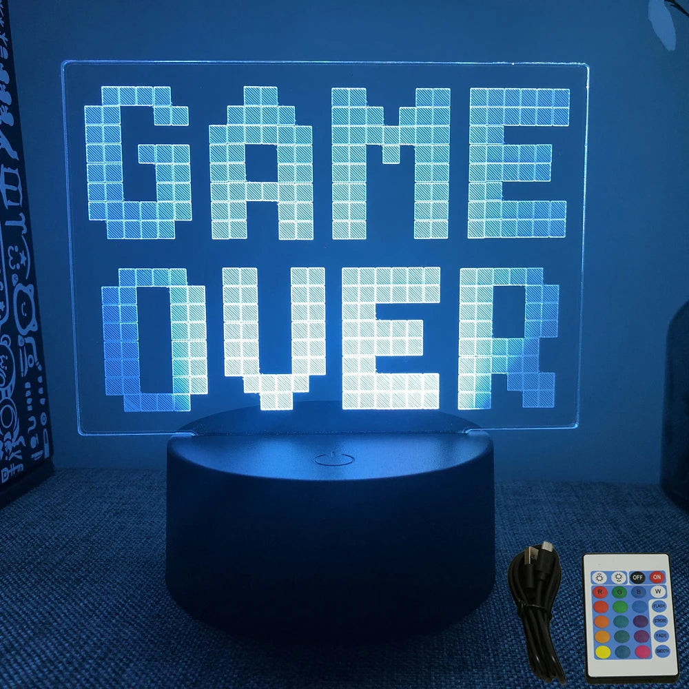 NEON GAMER 3D Lamp - LED Night Light