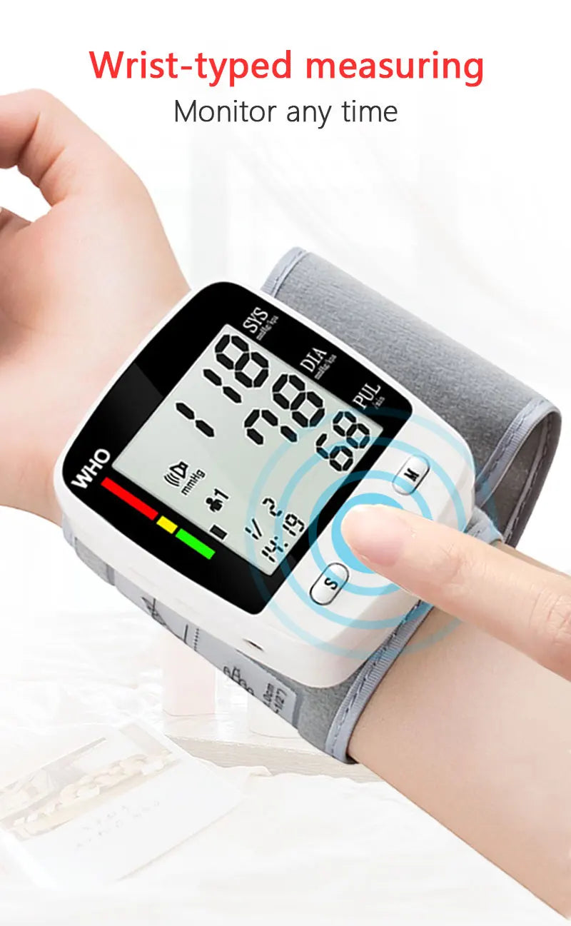 Digital LCD Rechargeable Wrist Blood Pressure Monitor