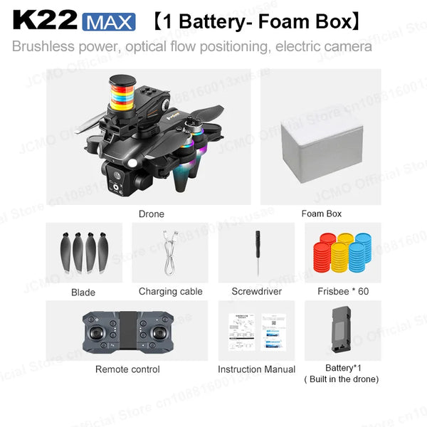 K22 MAX Frisbee Launch Drone with HD Dual Camera Remote Control Quadcopter