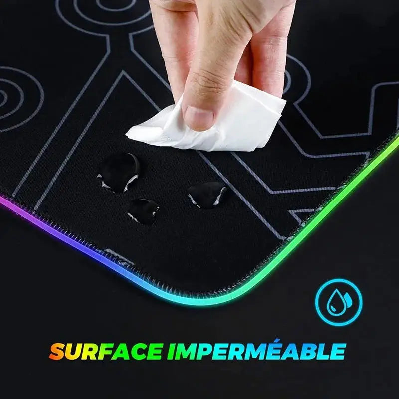 Large Geometric RGB Luminous LED Gamer Mousepad