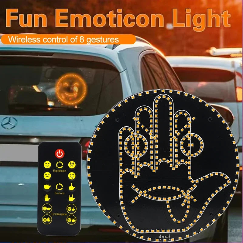 Expression Fun Gesture LED Car Rear Windshield Display Sign
