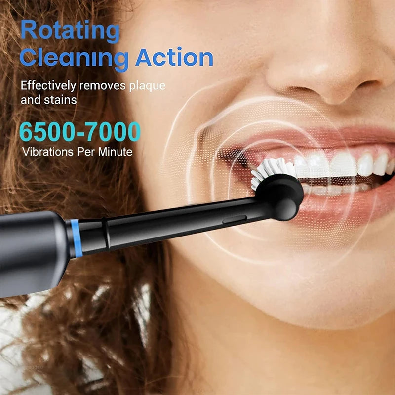 Electric Rechargeable Rotary Toothbrush with 8 Soft Brush Heads