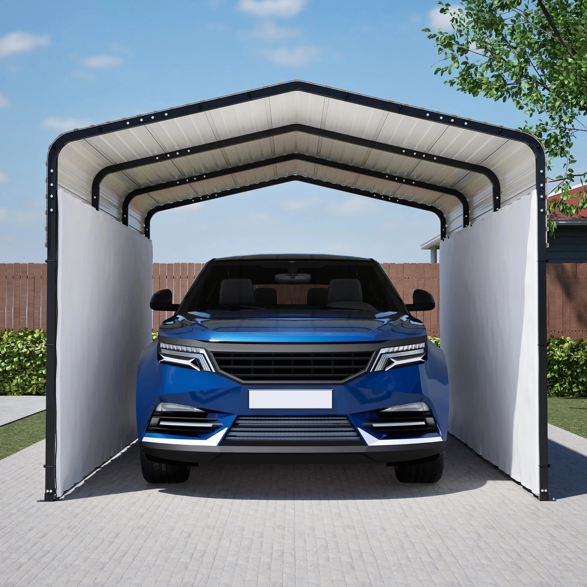 10x15FT Heavy-Duty Metal Carport