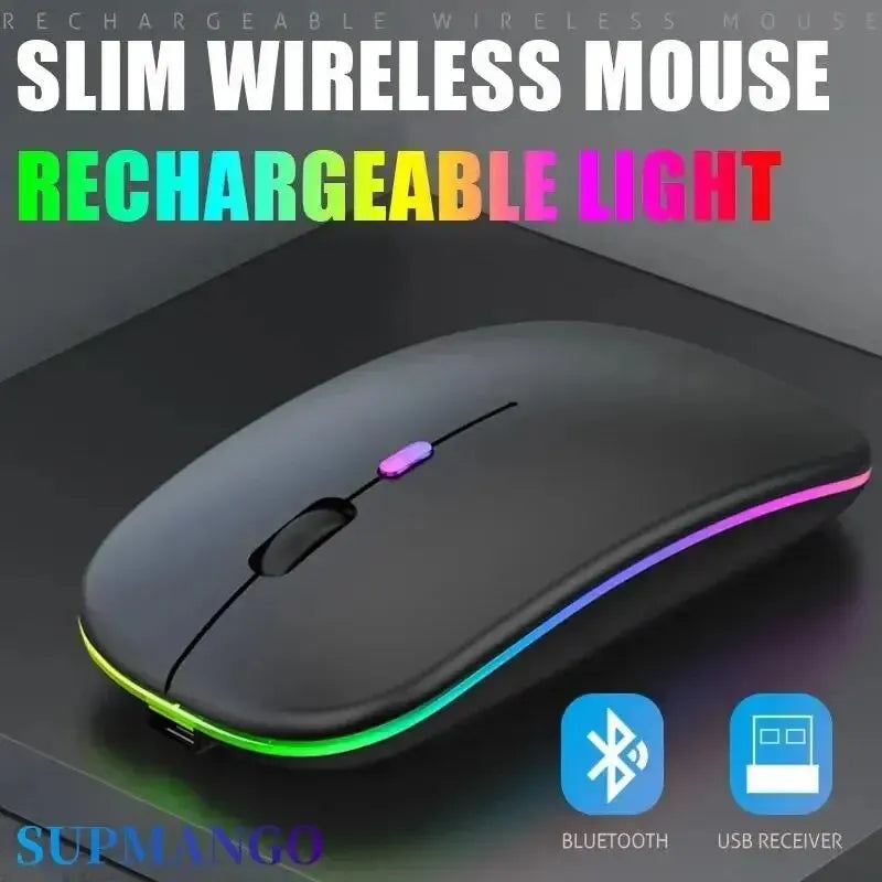 Wireless Rechargeable Silent LED Backlit Mouse