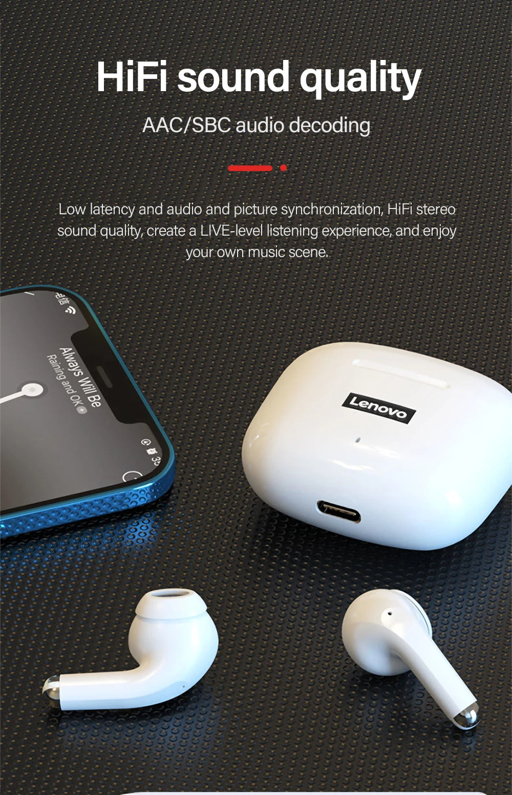 Lenovo LP40 Pro Bluetooth Noise Reduction Dual Mode Earbuds