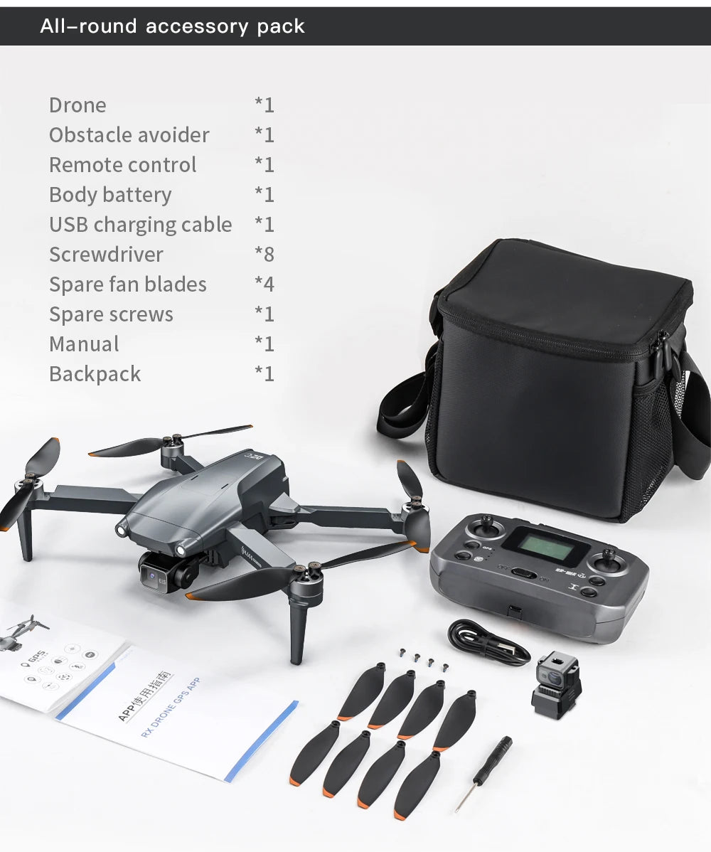L600 Pro MAX 4K or 8K 3-Axis Gimbal GPS and Obstacle Avoidance 5G WIFI Quadcopter Drone