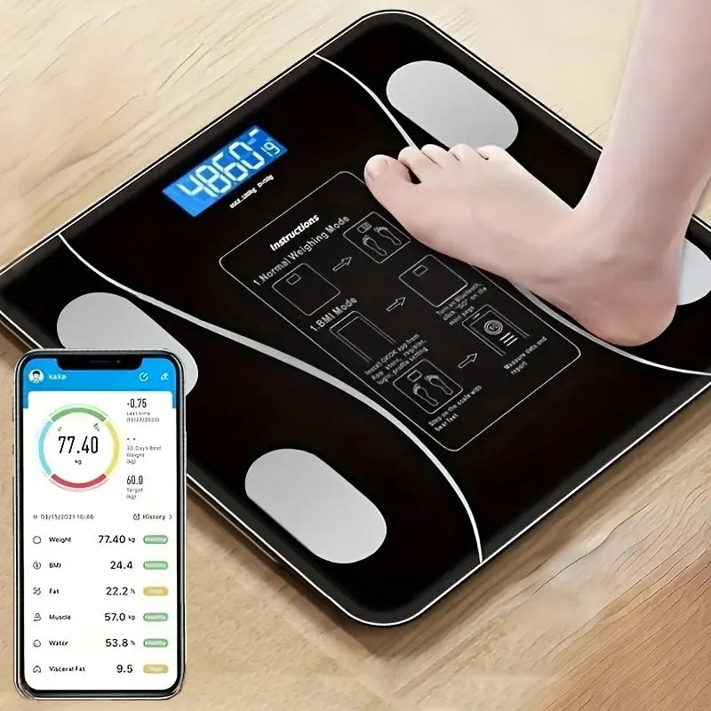 Smart Body Composition Scale with App Sync and Rechargeable Battery