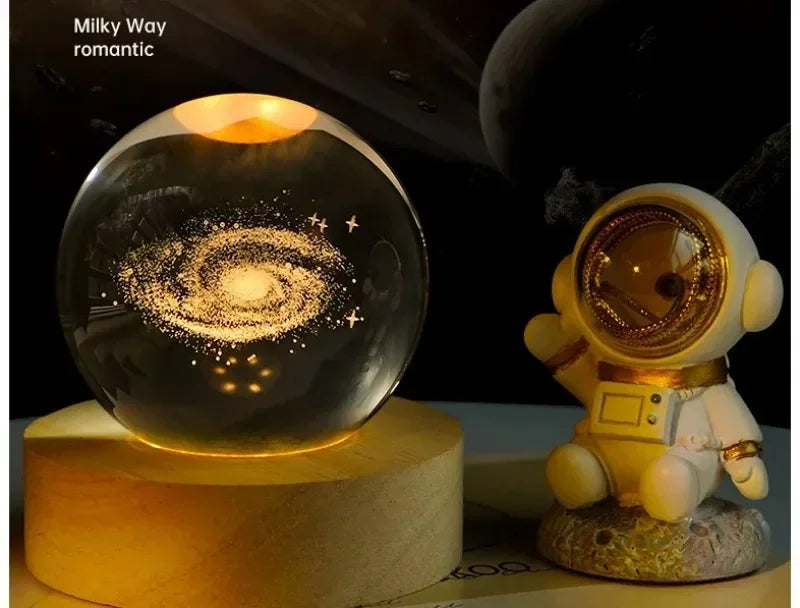 Clear Glass Galaxy Globe Night Light Crystal Ball Lamp