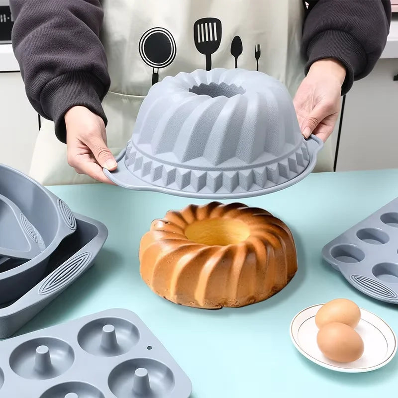 Gray Silicone High Temperature Resistant Cake Pan Cake Mold Muffin Pan Bread Pan