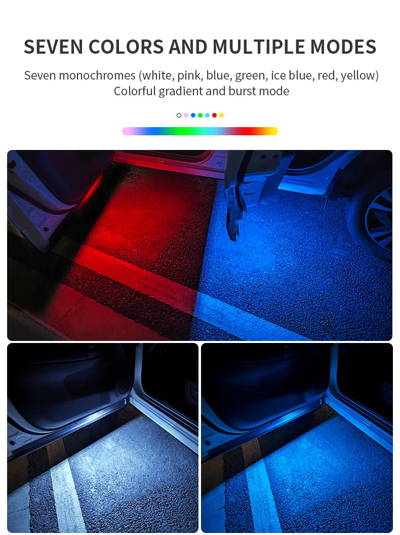 2Pcs Wireless Car RGB LED Door Lights