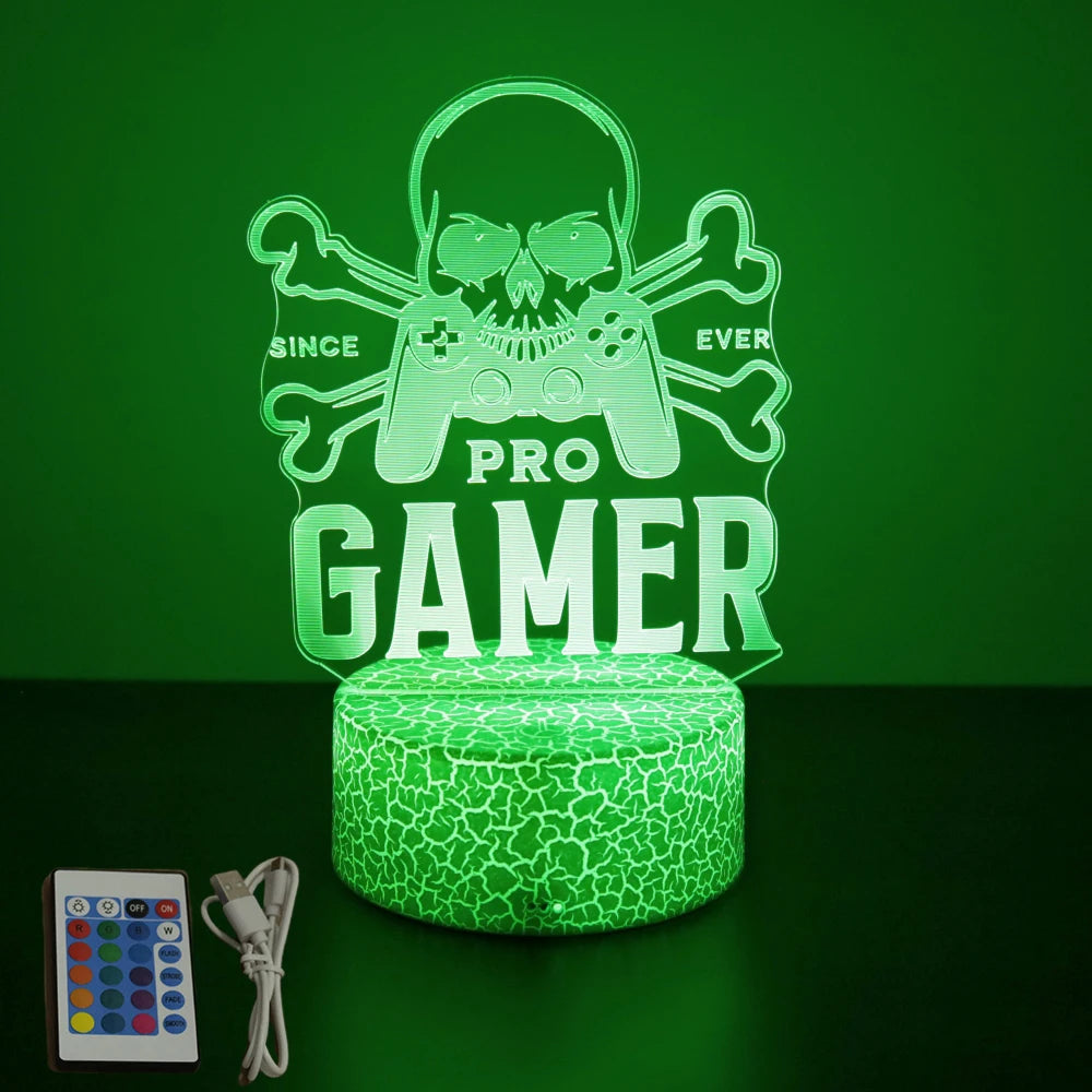 NEON GAMER 3D Lamp - LED Night Light