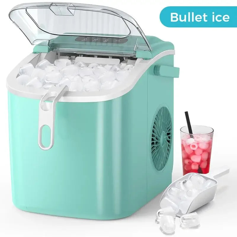 COWSAR Bullet Ice Maker - Portable Countertop Self-Cleaning Ice Maker