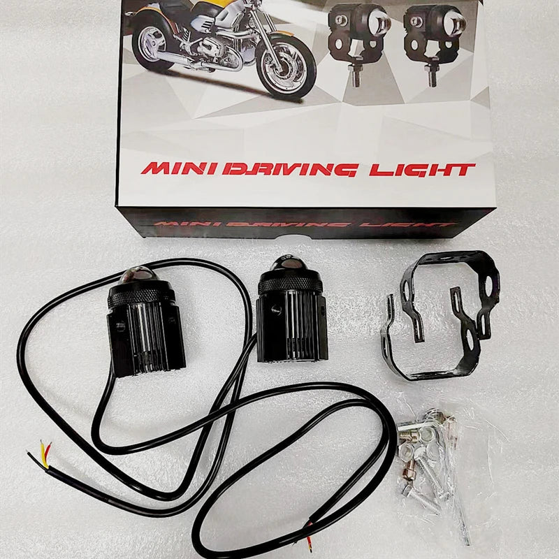 2Pcs Motorcycle Spotlight Mini Driving Lights