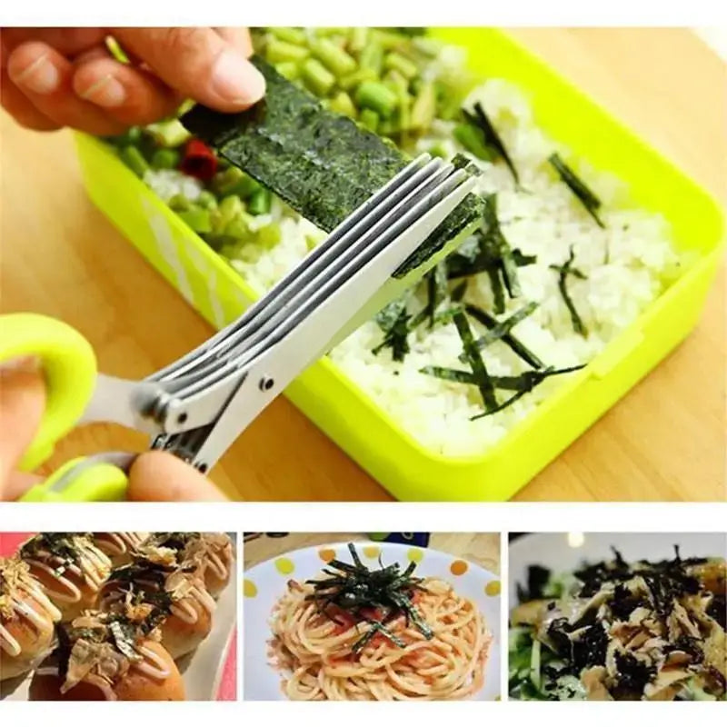 Kitchen Multi-Layer Multi-functional Stainless Steel Scallion Scissors