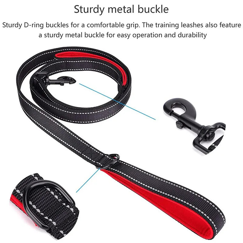 1.2/1.5/1.8m Heavy Duty Double Handle Nylon Dog Leash