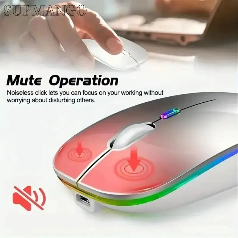 Wireless Rechargeable Silent LED Backlit Mouse