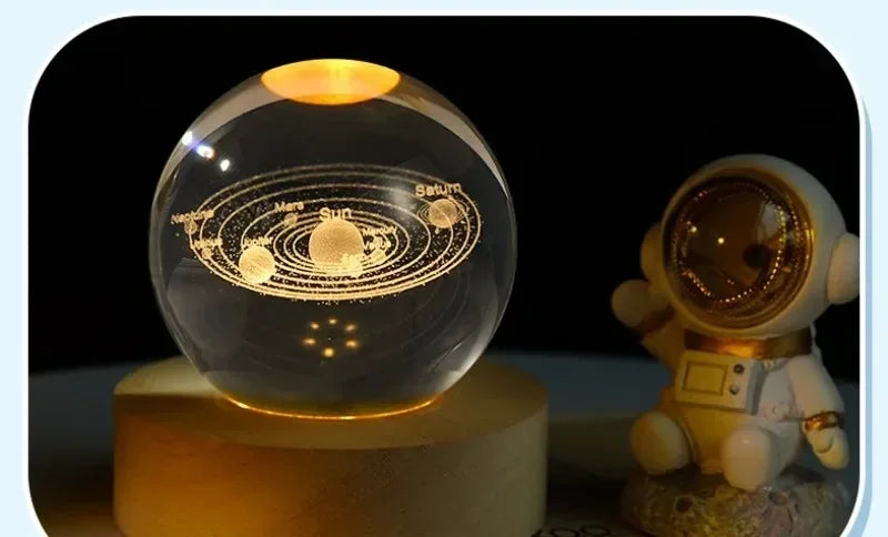 Clear Glass Galaxy Globe Night Light Crystal Ball Lamp