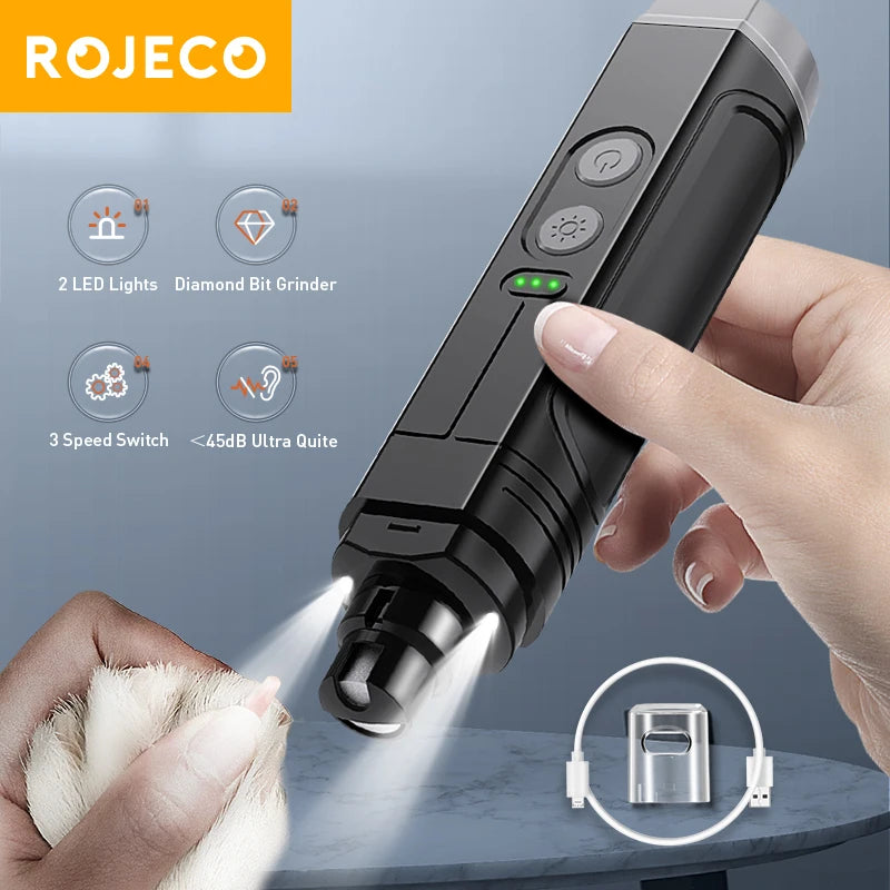 Light Rechargeable Pet Nail Grinder Professional Dog Nail Clippers