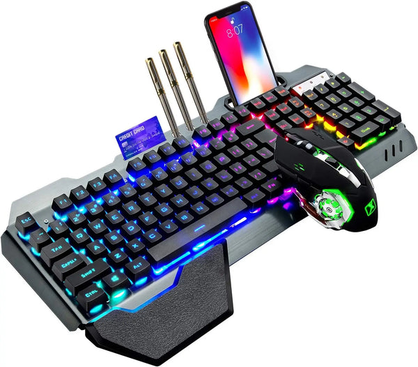 K680 Wireless Rainbow LED Backlit Gaming Keyboard and Mouse Combo